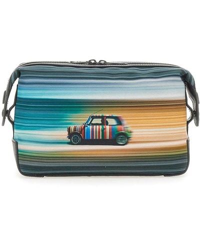 Paul Smith Mini Blur Travel Clutch Bag - Blue