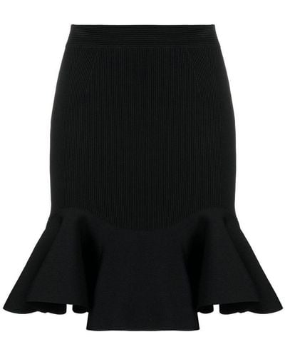 Alexander McQueen Flounced Mini Skirt - Black