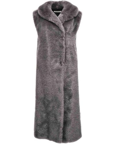 Philosophy Di Lorenzo Serafini Extra Long Faux Fur Vest - Grey