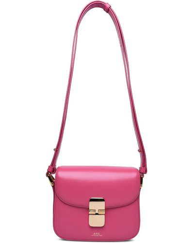 A.P.C. Grace Mini Crossbody Bag In Leather - Pink
