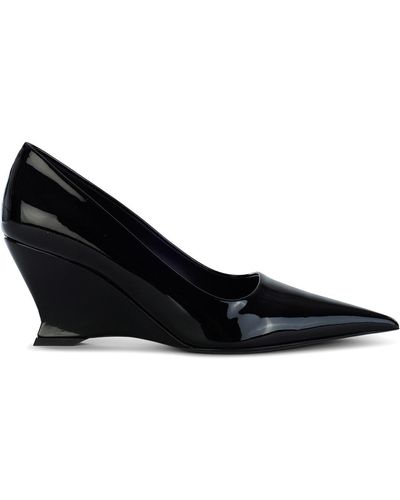 Ferragamo Leather Viola Court Shoes - Black