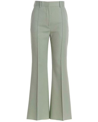 Lanvin Flared Tailored Wool Pants - Green