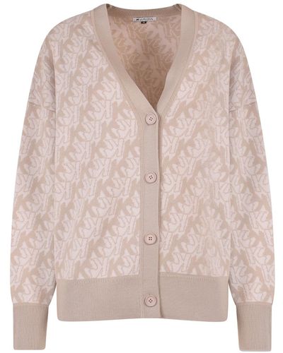 K KRIZIA Wool Cardigan With All-over Monogram - Pink