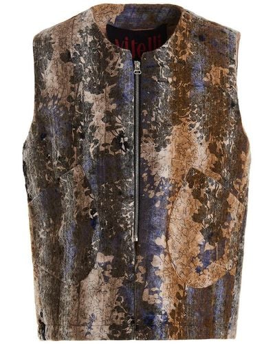VITELLI Quilted Dommboh Vest - Brown