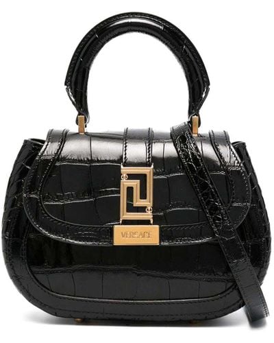 Versace Greca Goddess Mini Bag, , Leather - Black