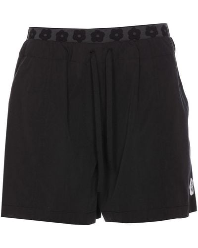 KENZO Boke Shorts With Embroidered Patch - Black