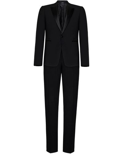 Emporio Armani Virgin Wool Tuxedo Suit - Black