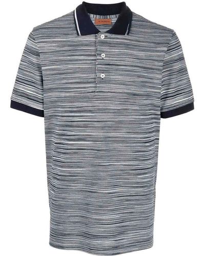 Missoni Tie-dye Print Cotton Polo Shirt - Grey