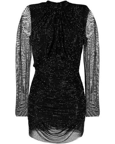 Self-Portrait Crystal Mini Dress - Black
