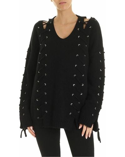 McQ Pullover With Corset Details - Black