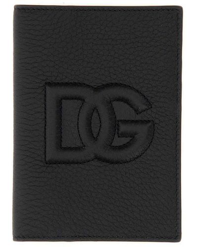 Dolce & Gabbana Leather Passport Holder - Black