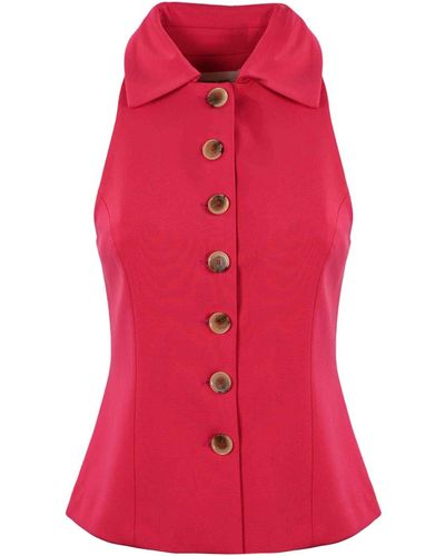 Liviana Conti Milan Stitch Waistcoat - Red