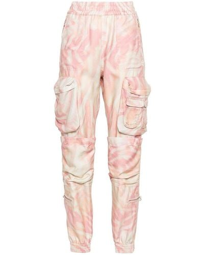DIESEL Light Pink/white Zebra Print Trousers