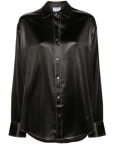 Filippa K Glossy Shirt - Black