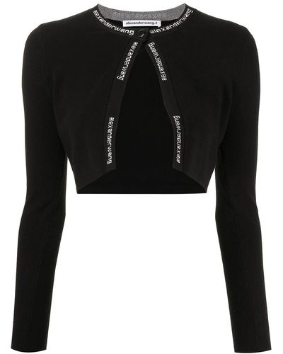 Alexander Wang Cut Out Detailed Cropped Cardigan - Black