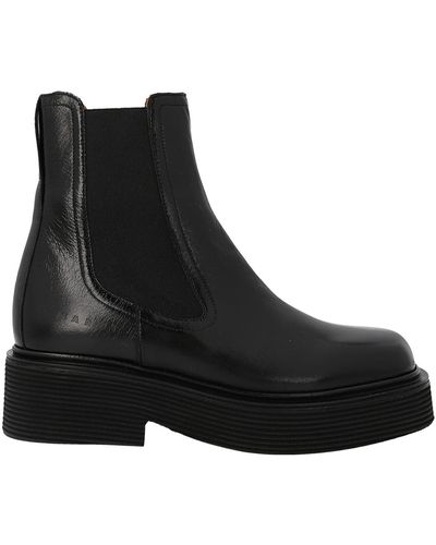 Marni Leather Chelsea Boots - Black