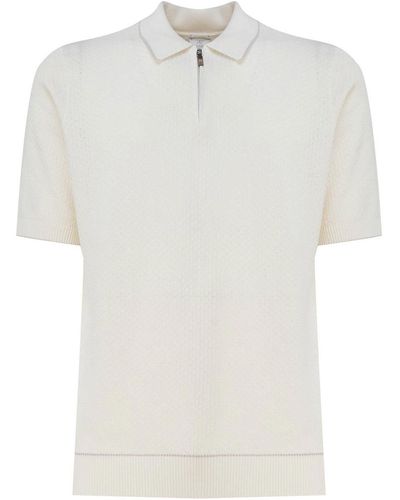Eleventy Short-sleeved Polo Shirt - White