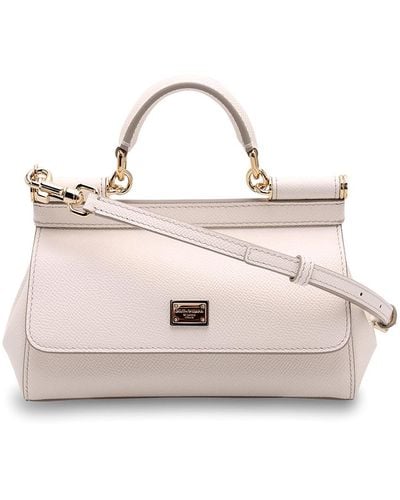 Dolce & Gabbana Sicily Small Leather Bag - Natural
