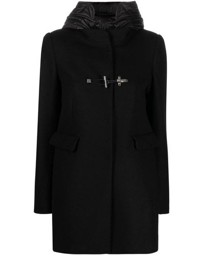 Fay toggle-fastening Hooded Coat - Black