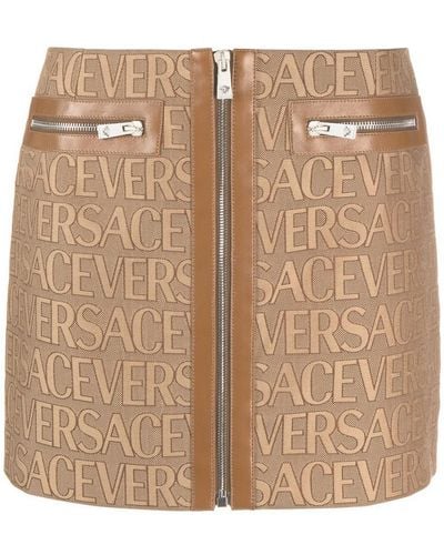 Versace Allover Miniskirt - Natural