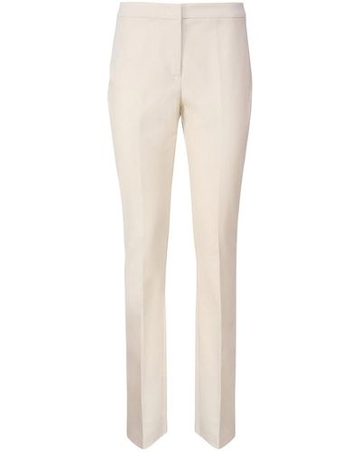 Pinko Trousers With Back Slit - Natural