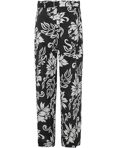 Sacai Floral Print Pants - Black