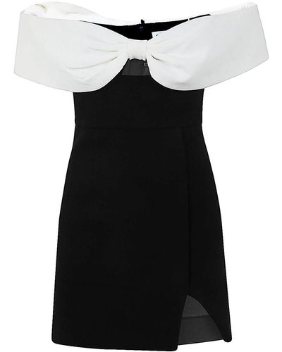 Self-Portrait Crepe Bow Mini Dress - Black