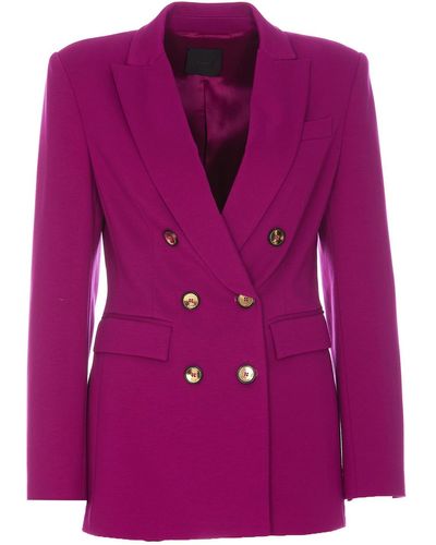 Pinko Glorioso Double Breasted Closure Jacket - Purple