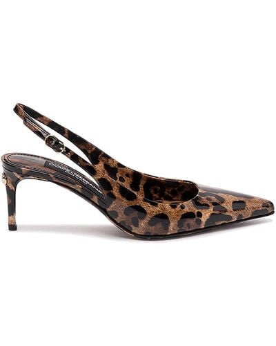 Dolce & Gabbana Leopard-print Slingbacks - Brown