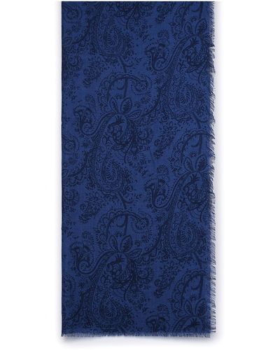 Etro Cashmere And Silk Scarf - Blue