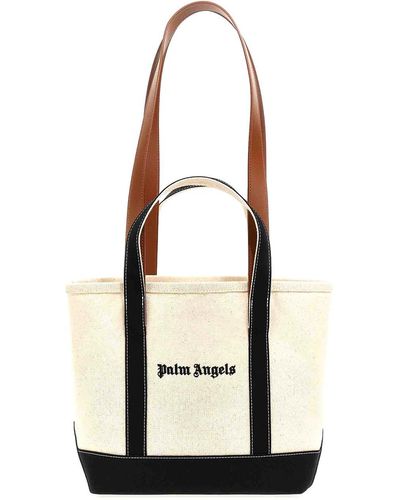 Palm Angels Logo Shopping Bag - White