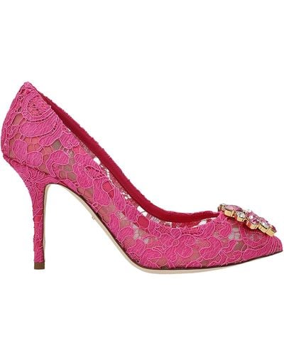 Dolce & Gabbana Bellucci Lace Pumps - Pink