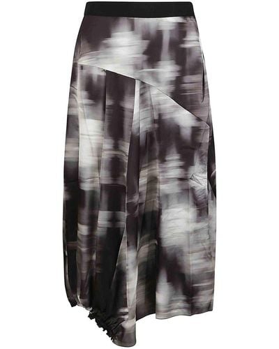 High Technical Patterned Skirt - Gray