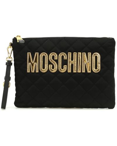 Moschino Quilted Nylon Clutch - Black