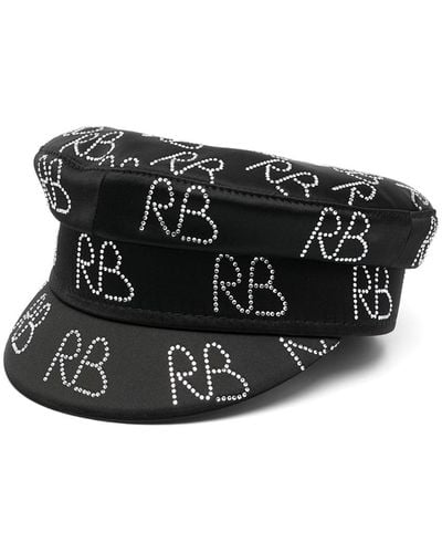 Ruslan Baginskiy Baker Boy Logo Strass Hat - Black