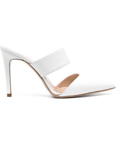P.A.R.O.S.H. Leather Mules - White