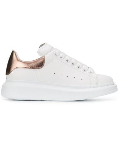 Alexander McQueen Oversize Smooth Leather Sneakers - White
