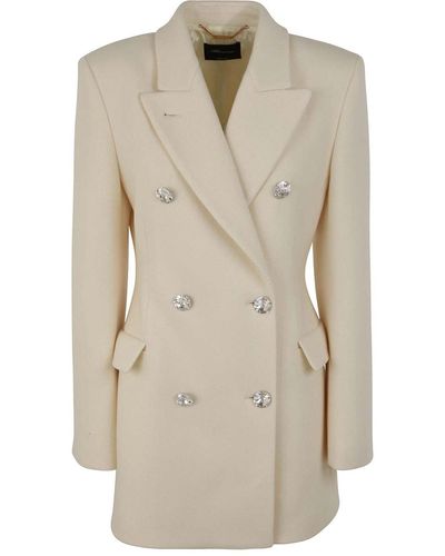 Blumarine Double Breasted Short Coat - Natural