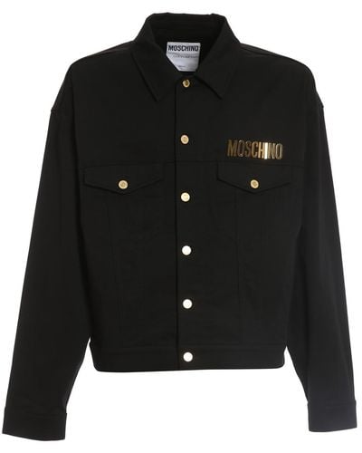Moschino Lettering Denim Jacket - Black