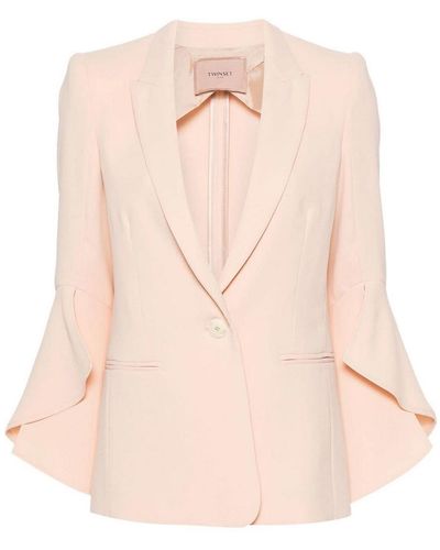 Twin Set Blazer With Flounced Sleeves - Pink