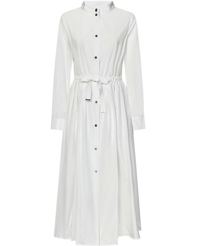 Herno Taffeta Midi Shirt Dress - White