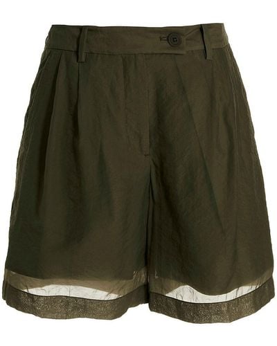 Helmut Lang Bermuda Shorts With Front Pleats - Green
