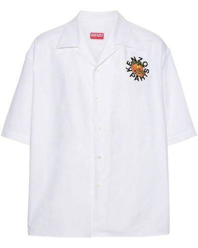 KENZO Logo Embroidery Shirt - White
