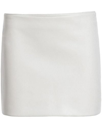 Khaite Leather Mini Skirt - White