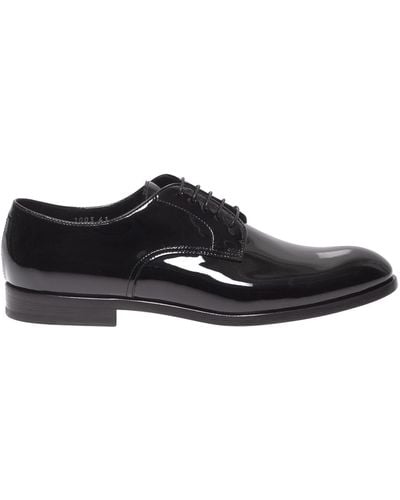 Doucal's Patent Leather Derby Lace-ups - Black