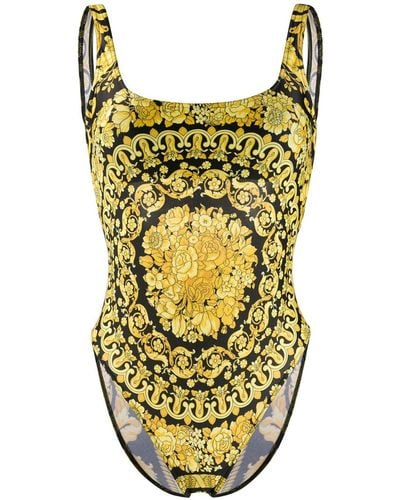 Versace Baroque Printed Swimsuit - Metallic