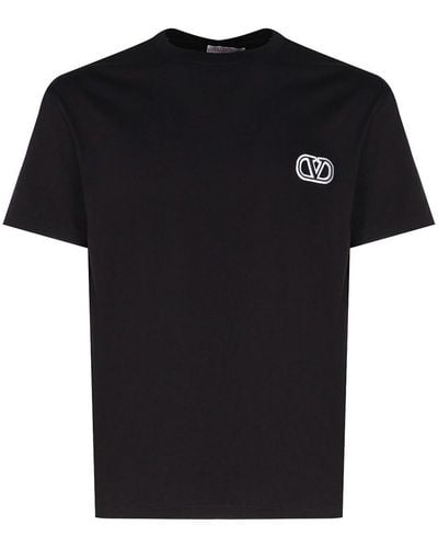 Valentino Garavani Vlogo T-shirt In Cotton - Black