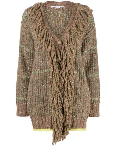 Stella McCartney Cable-knit Tweed Cardi-coat - Natural