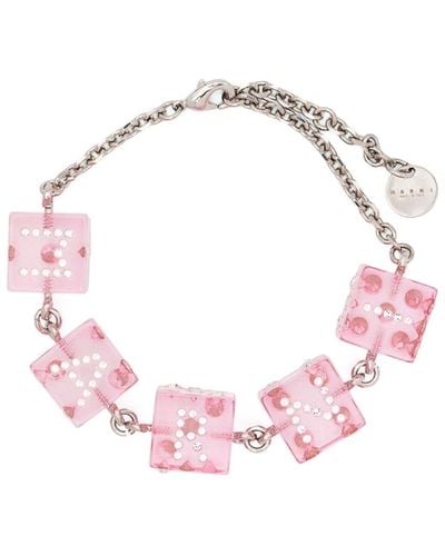 Marni Bubblegum Pink Logo Necklace
