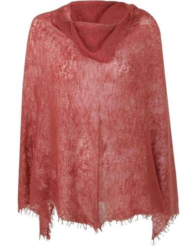 Mirror In The Sky Semi Felted Poncho - Red